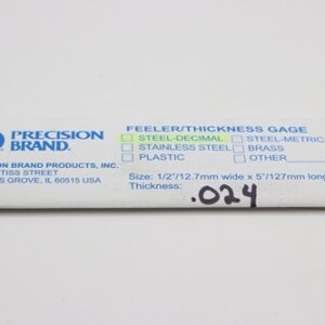 0.024" Thick Feeler Gauge Carbon Steel, 1/2" Wide x 5" Long Blades, Pack of 10, 19670, 19R24