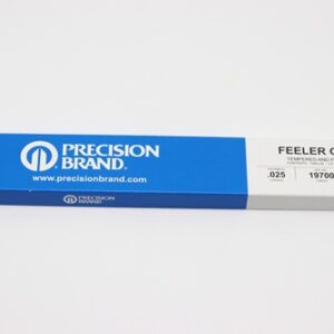 0.025" Thick Feeler Gauge Carbon Steel, 1/2" Wide x 12" Long Blades, Pack of 12, 19700, 19K25