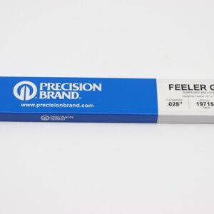 0.028" Thick Feeler Gauge Carbon Steel, 1/2" Wide x 12" Long Blades, Pack of 12, 19715, 19K28
