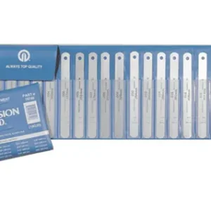 20 Piece Feeler Gauge Carbon Steel Assortment, Poc-Kit, 1/2" Wide x 5" Long Blades, 19740, 19G20
